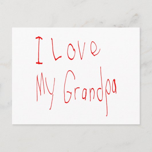 Ik hou van mijn opa! Briefkaart (Voorkant)
