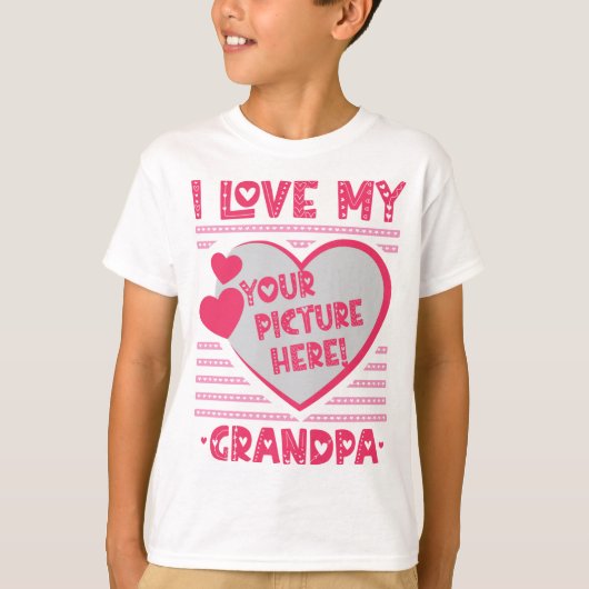 Ik hou van mijn opa Custom Grandpa Photo T-Shirt (Voorkant)