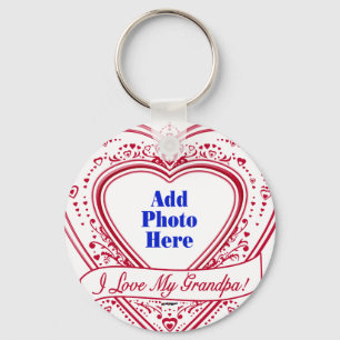 Ik hou van mijn opa! Foto Red Hearts Sleutelhanger