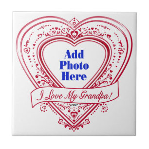 Ik hou van mijn opa! Foto Red Hearts Tegeltje