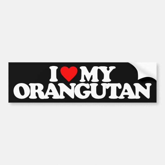 IK HOU VAN MIJN ORANG-OETAN BUMPERSTICKER (Voorkant)