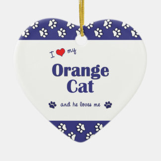Ik hou van mijn Oranje kat (mannenkat) Keramisch Ornament