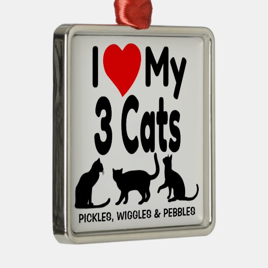 Ik hou van mijn Ornament met drie katten (Rechts)