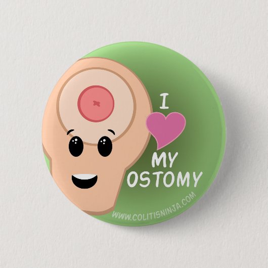 Ik hou van mijn Ostomy! Ronde Button 5,7 Cm (Voorkant)