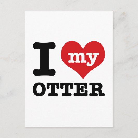 Ik hou van mijn otter briefkaart (Voorkant)