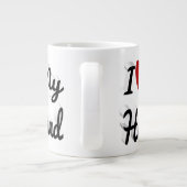 Ik hou van mijn ouband schattige zwarte tekst grote koffiekop (Achterkant)