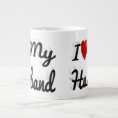 Ik hou van mijn ouband schattige zwarte tekst grote koffiekop (Voorkant)