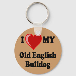 Ik hou van mijn oude Engelse Bulldog Dog Sleutelhanger