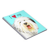 Ik hou van mijn oude Engelse Sheepdog Notitieboek (Rechterzijde)
