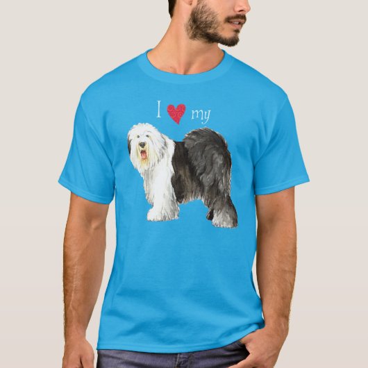 Ik hou van mijn oude Engelse Sheepdog T-shirt (Voorkant)