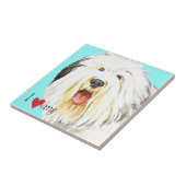 Ik hou van mijn oude Engelse Sheepdog Tegeltje (Zijkant)