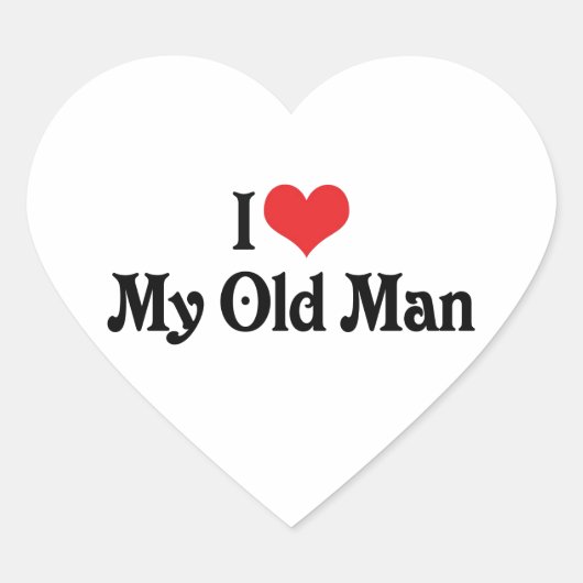 Ik hou van mijn oude man hart sticker (Voorkant)