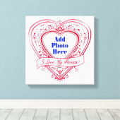 Ik hou van mijn ouders! Foto Red Hearts Canvas Afdruk (Insitu (Houten vloer))