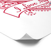 Ik hou van mijn ouders! Foto Red Hearts Poster (Hoek)