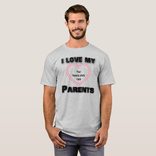 Ik hou van mijn ouders in shirt, liefdesshirten, v t-shirt (Voorkant volledig)
