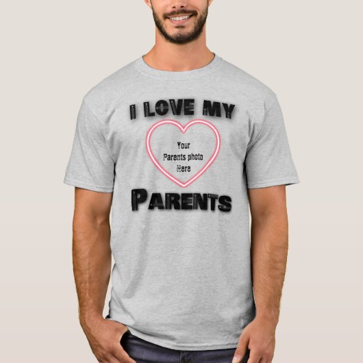 Ik hou van mijn ouders in shirt, liefdesshirten, v t-shirt (Voorkant)