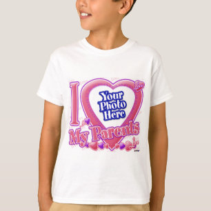 Ik hou van mijn ouders roze/paars - foto t-shirt