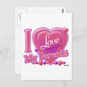 Ik hou van mijn ouders roze/paars - hart briefkaart (Voorkant / Achterkant)