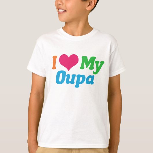 Ik hou van mijn Oupa kleinzoon Kinder T-shirt (Voorkant)