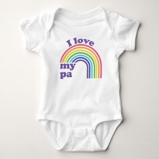 Ik hou van mijn Pa - Cute Rainbow Romper (Voorkant)