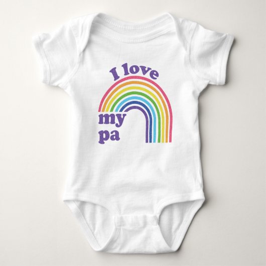 Ik hou van mijn Pa - Cute Rainbow Romper (Voorkant)