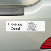 Ik hou van mijn paard bumpersticker (Op auto)