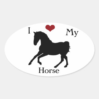 Ik hou van mijn paard ovale Sticker #1