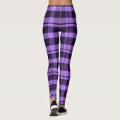 Ik hou van mijn Paarse Vrouwen geruite Leggings (Achterkant)