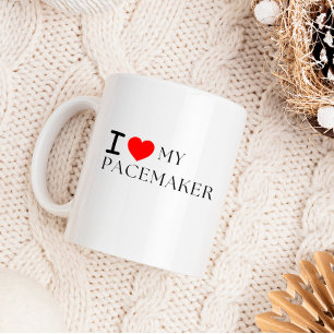 Ik hou van mijn pacemaker - Grappig cadeau voor he Tweekleurige Koffiemok