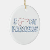 Ik hou van mijn pancreas keramisch ornament (Rechts)