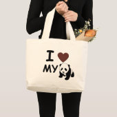 Ik hou van mijn PANDA Grote Tote Bag (Voorkant (product))