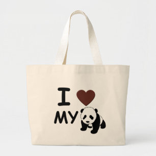 Ik hou van mijn PANDA Grote Tote Bag