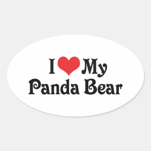 Ik hou van mijn pandabeer ovale sticker