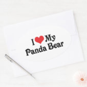 Ik hou van mijn pandabeer ovale sticker (Envelop)