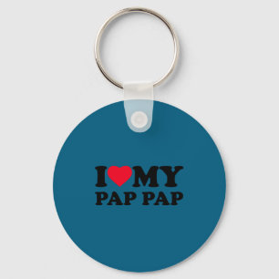 Ik hou van mijn Pap-pap Hart Opa Familie Pappap La Sleutelhanger