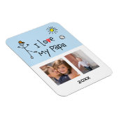 Ik hou van mijn papa 2 foto aangepaste magneet (Rechterzijde)