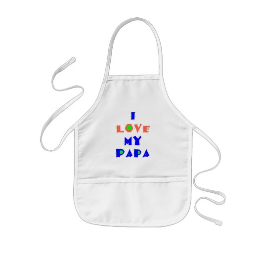 Ik hou van mijn PAPA Apron Kinder Schort (Voorkant)