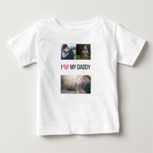 IK HOU VAN MIJN PAPA BABY KLEDING AANGEPASTE FOTO (Voorkant)