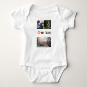 IK HOU VAN MIJN PAPA BABY KLEDING AANGEPASTE FOTO ROMPER (Voorkant)