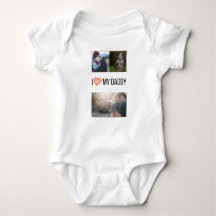 IK HOU VAN MIJN PAPA BABY KLEDING AANGEPASTE FOTO