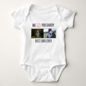 IK HOU VAN MIJN PAPA BABY KLEDING AANGEPASTE FOTO ROMPER (Voorkant)
