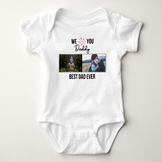 IK HOU VAN MIJN PAPA BABY KLEDING AANGEPASTE FOTO ROMPER (Voorkant)
