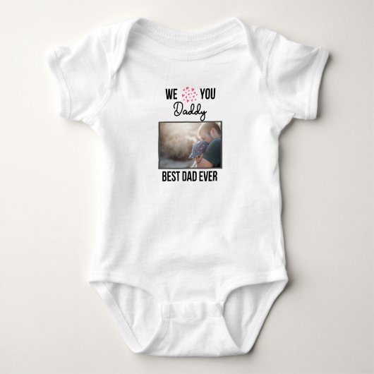 IK HOU VAN MIJN PAPA BABY KLEDING AANGEPASTE FOTO ROMPER (Voorkant)