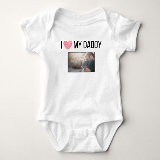IK HOU VAN MIJN PAPA BABY KLEDING AANGEPASTE FOTO ROMPER (Voorkant)