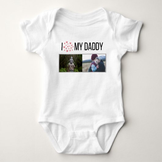 IK HOU VAN MIJN PAPA BABY KLEDING AANGEPASTE FOTO ROMPER (Voorkant)