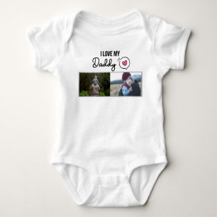 IK HOU VAN MIJN PAPA BABY KLEDING AANGEPASTE FOTO ROMPER
