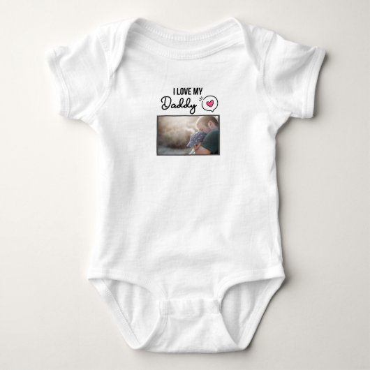 IK HOU VAN MIJN PAPA BABY KLEDING AANGEPASTE FOTO ROMPER (Voorkant)