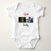 IK HOU VAN MIJN PAPA BABY KLEDING AANGEPASTE FOTO ROMPER (Voorkant)