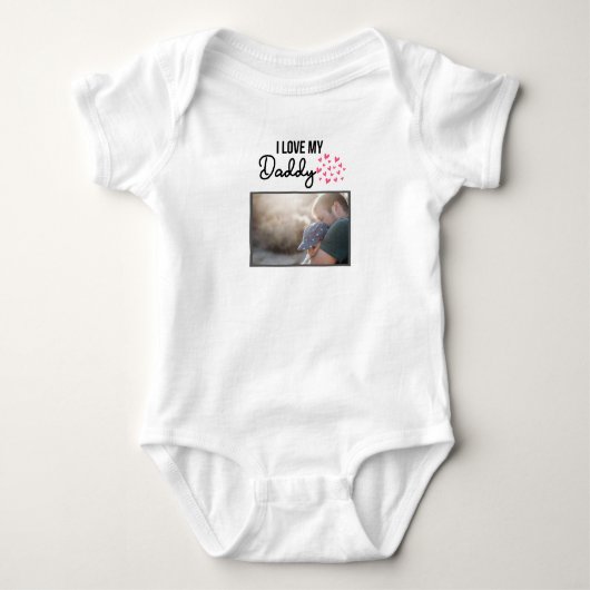IK HOU VAN MIJN PAPA BABY KLEDING AANGEPASTE FOTO ROMPER (Voorkant)