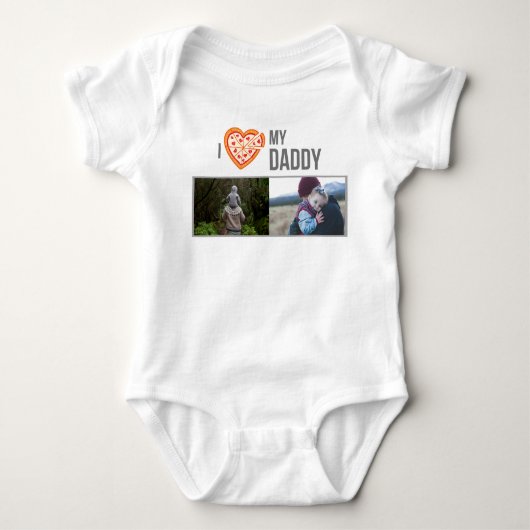 IK HOU VAN MIJN PAPA BABY KLEDING AANGEPASTE FOTO ROMPER (Voorkant)